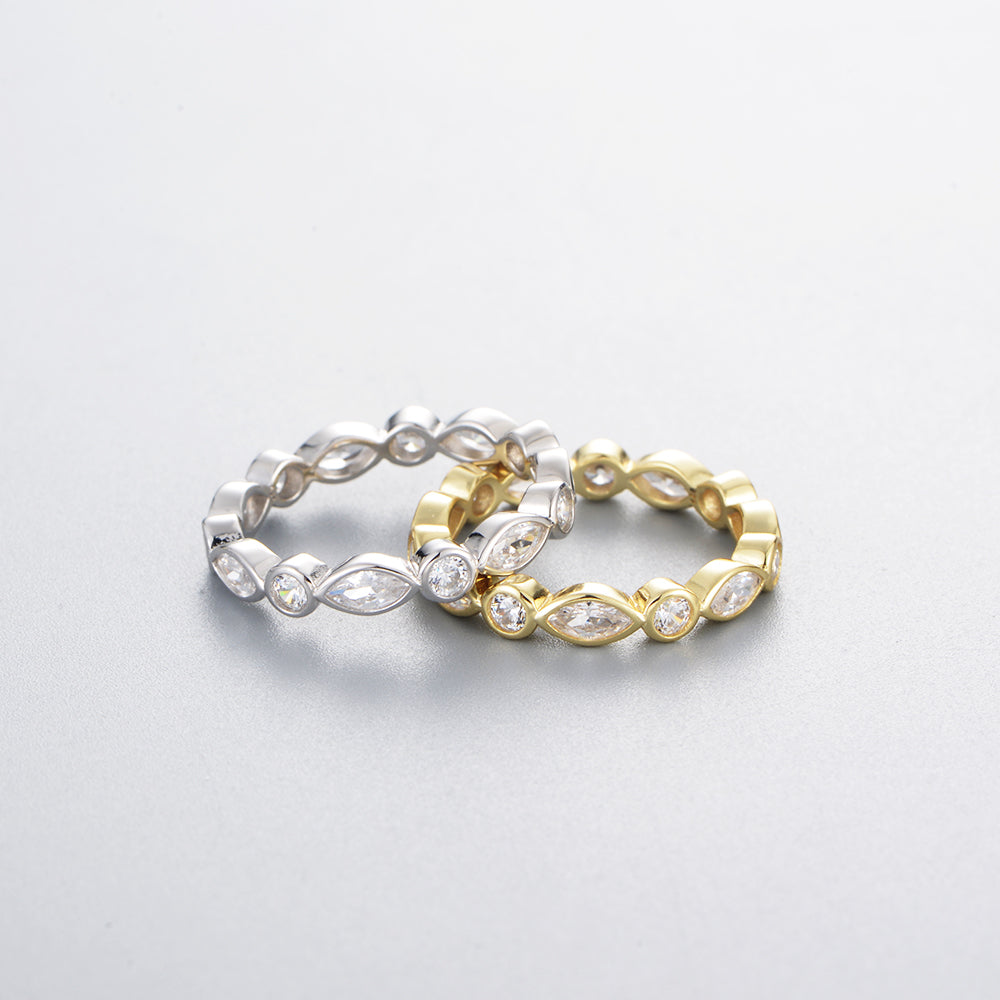 Classic Elegant  Marquise CZ Round Band Ring