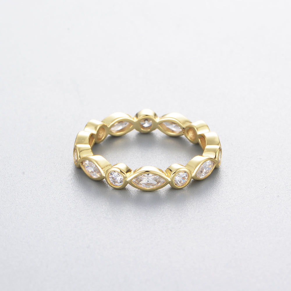 Classic Elegant  Marquise CZ Round Band Ring
