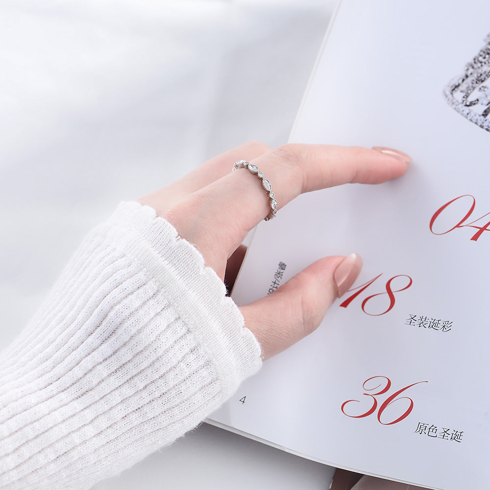 High Quality 925 Sterling Silver Luxury White Zircon Ring
