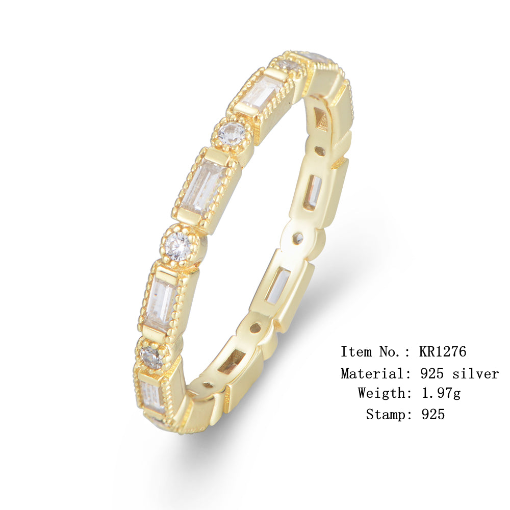 Exquisite White Rectangle Zirconia Ring