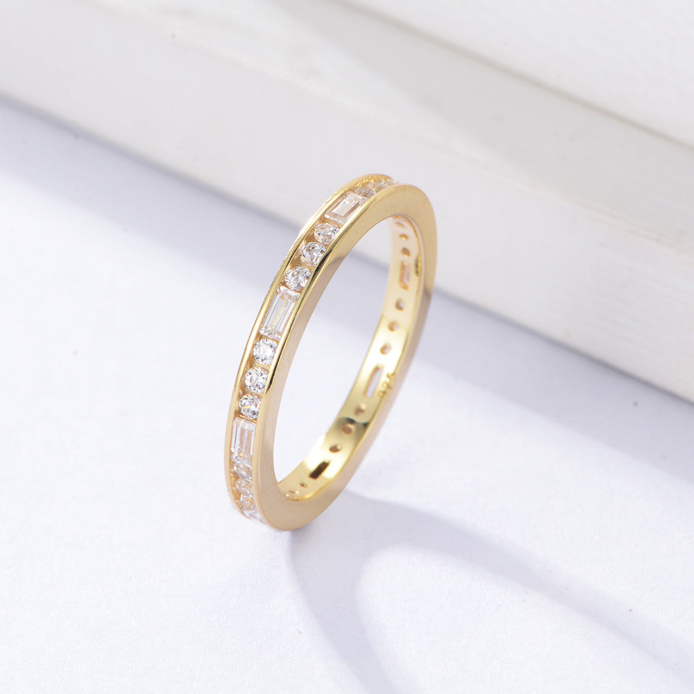 Eternity Band Rectangle CZ Wedding Ring For Women