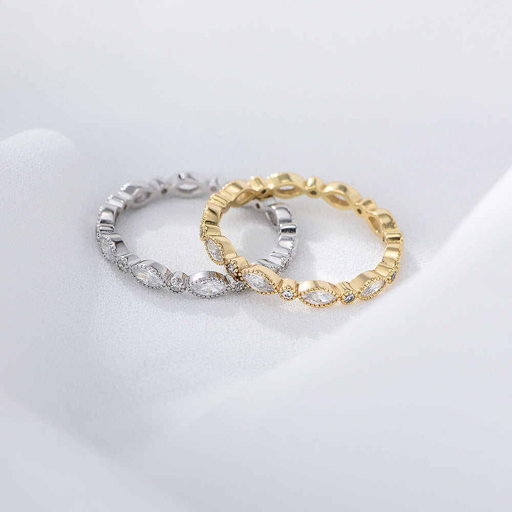 Fashion Woman Couple Geometric Zircon Ring