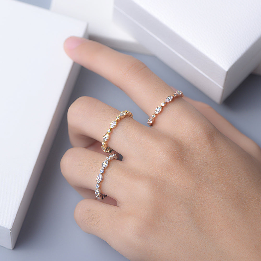 Fashion Woman Couple Geometric Zircon Ring