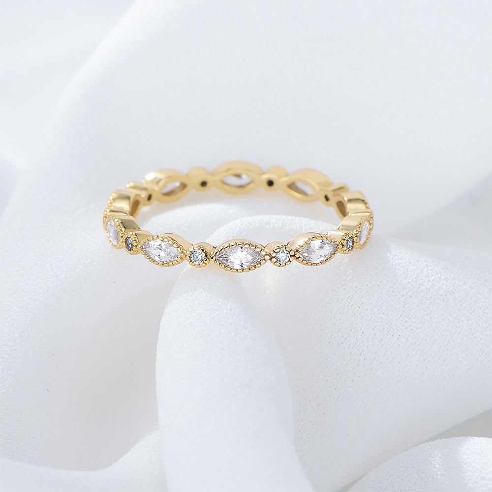 Fashion Woman Couple Geometric Zircon Ring