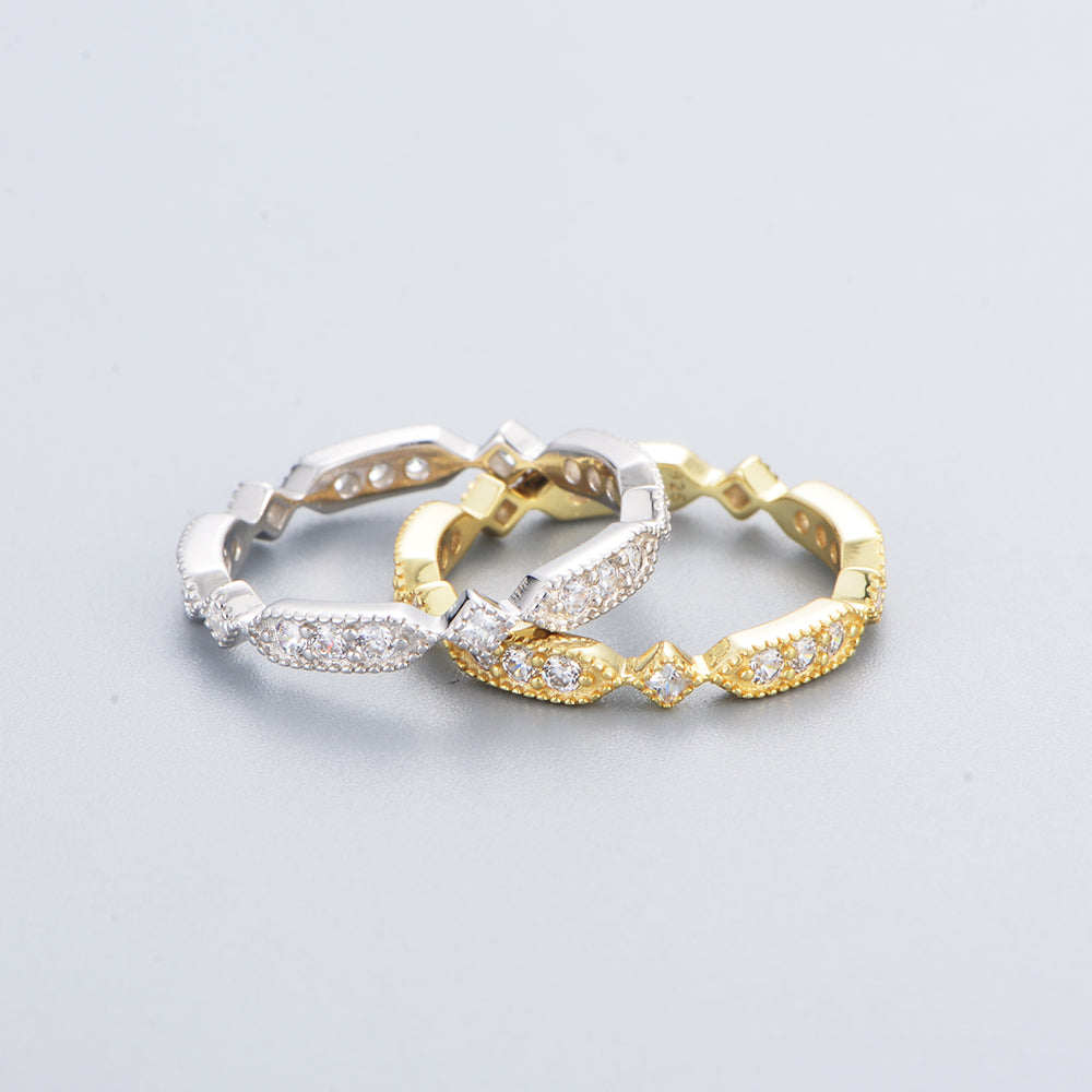 Trendy Minimalist Gold Dainty Diamond CZ Ring
