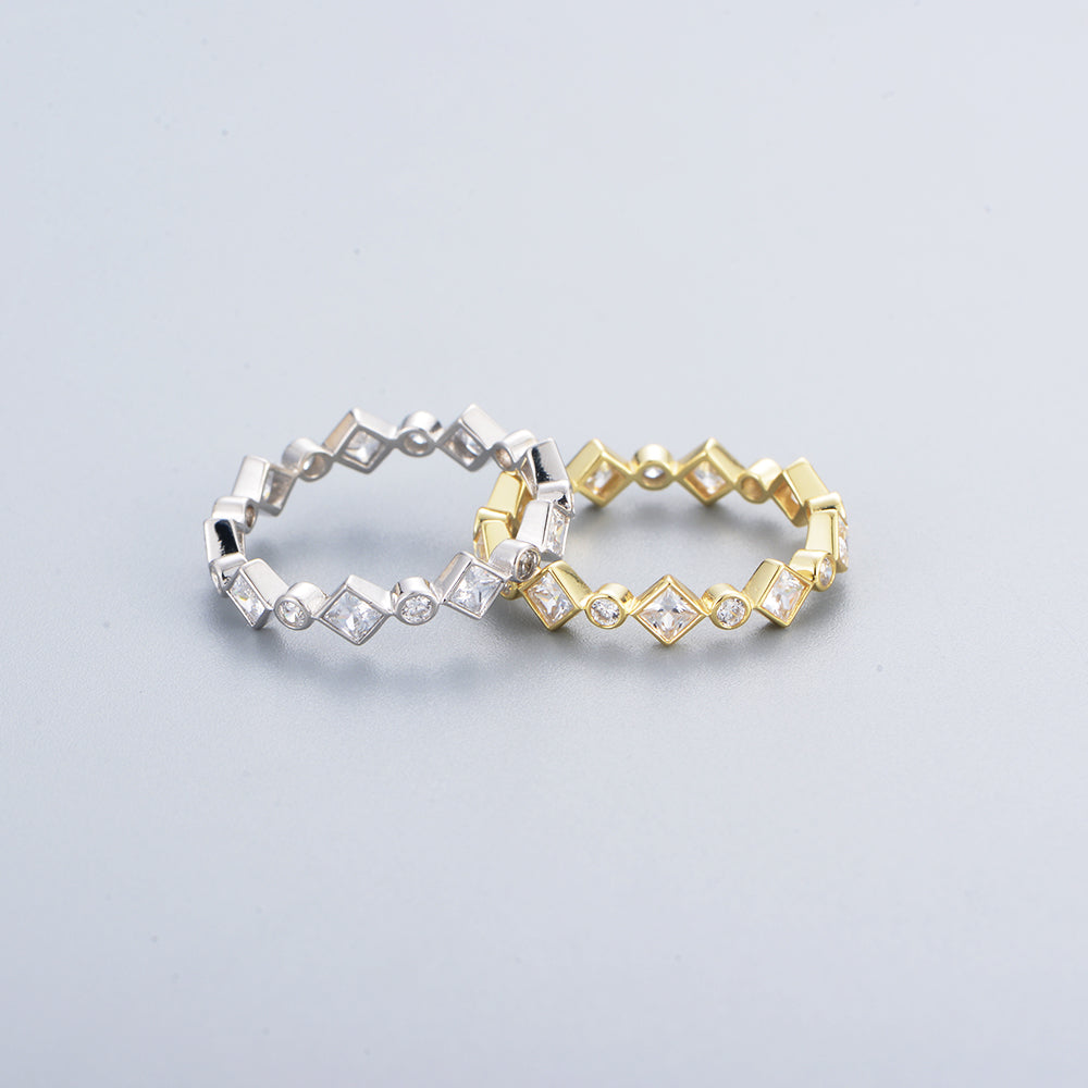 Trendy  Rhomb Zircon Eternal Band Ring