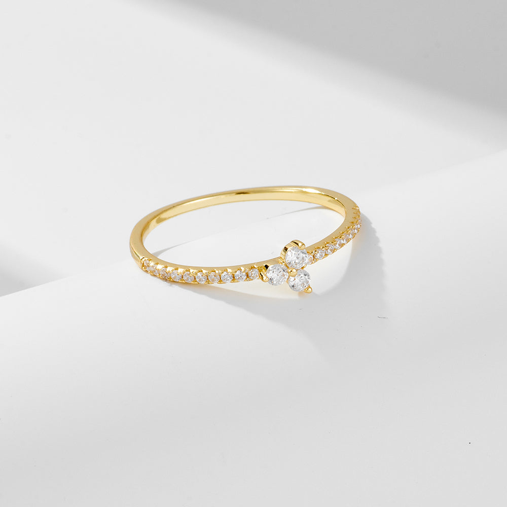 High Quality  Cubic Zircon Tennis Rings in 14K Gold Plated