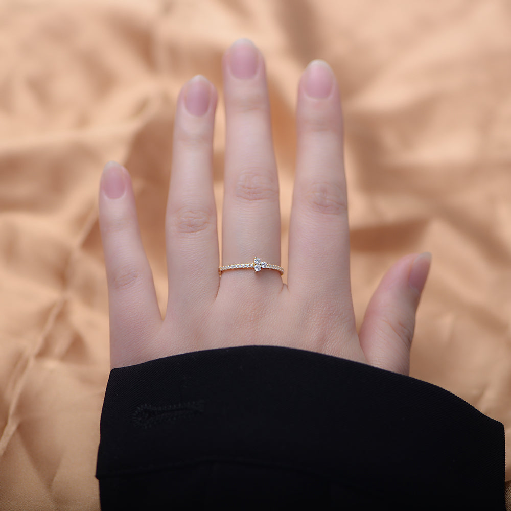 High Quality  Cubic Zircon Tennis Rings in 14K Gold Plated