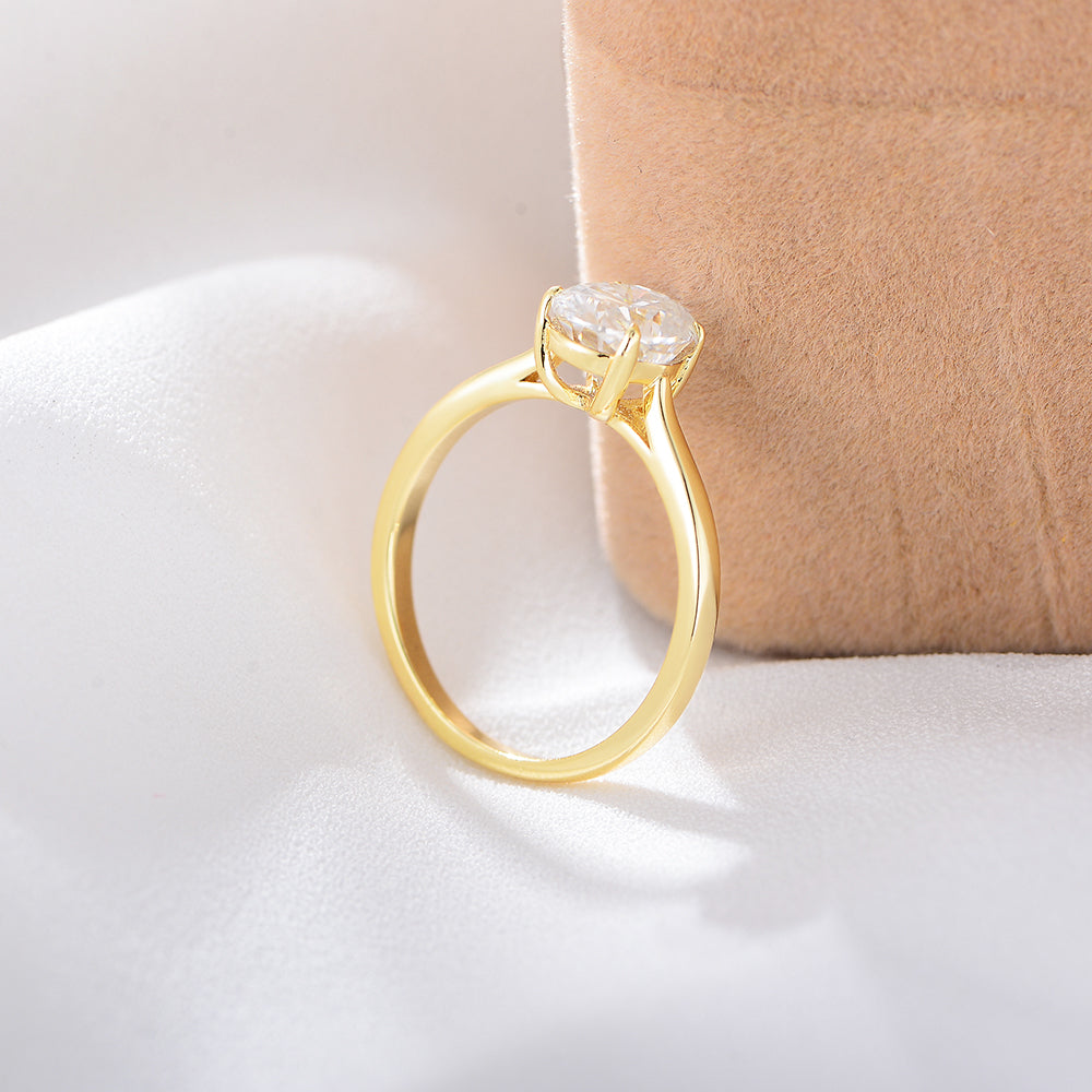 Wedding and Engagement Oval Diamond White Gold Plated Women Ring
