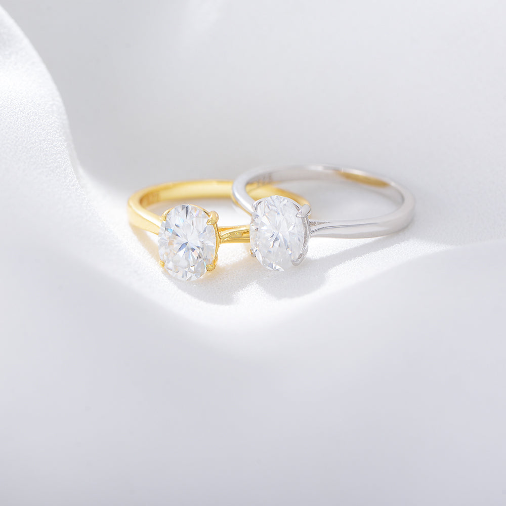 Wedding and Engagement Oval Diamond White Gold Plated Women Ring