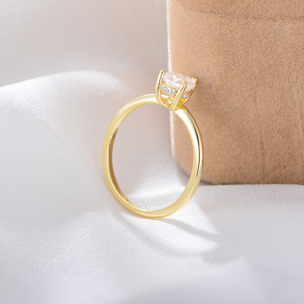 High Quality Women Bridal Jewelry Ring 925 Sterling Silver Pear Cut Zircon Diamond Ring