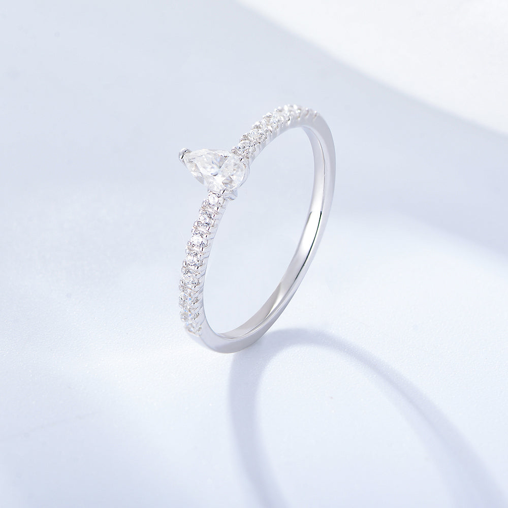 New Arrivals Pear Cut Cubic Zircon Wedding Eternity Ring For Gift Jewelry