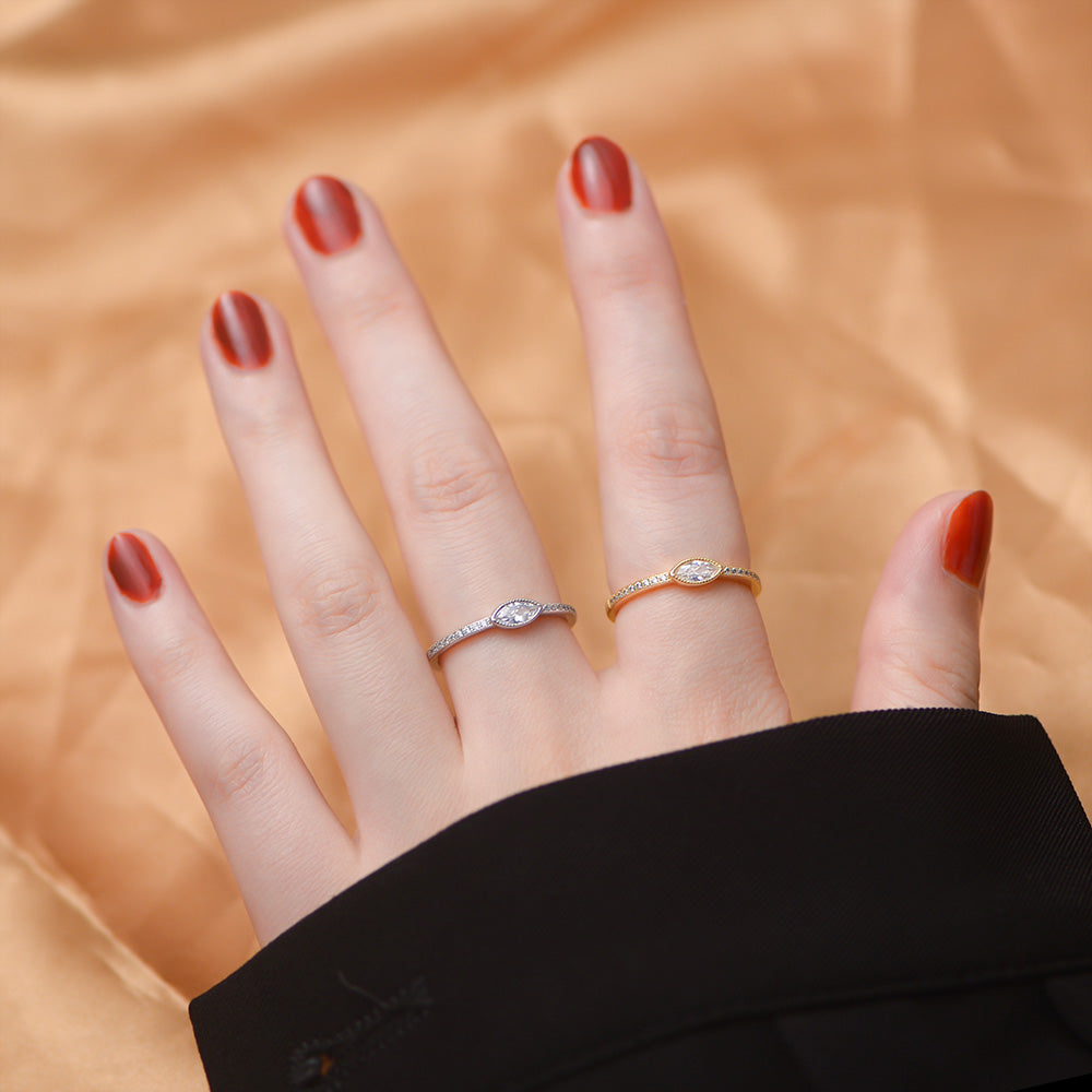 Fashion Dainty Marquise Cut Cubic Zirconia Ring
