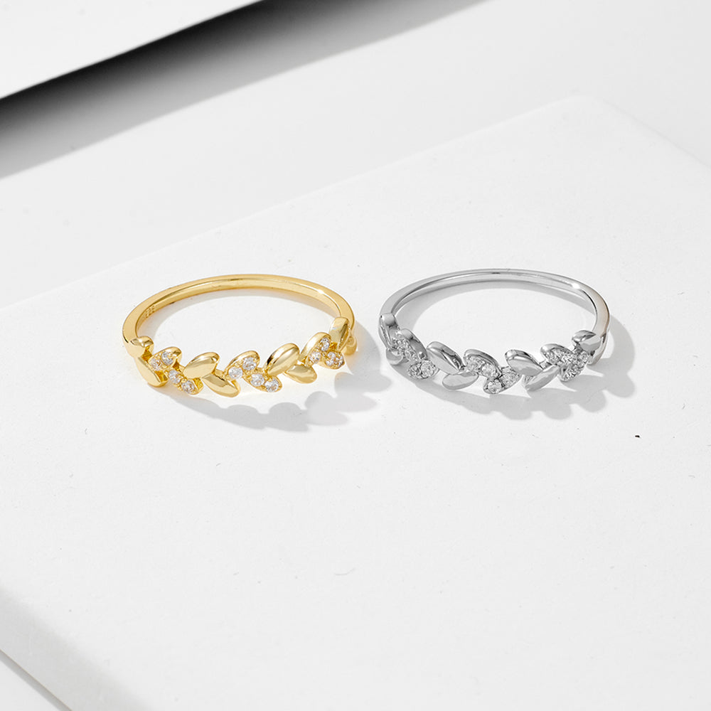 Fashion  Cubic Zircon Ear of Wheat Ring