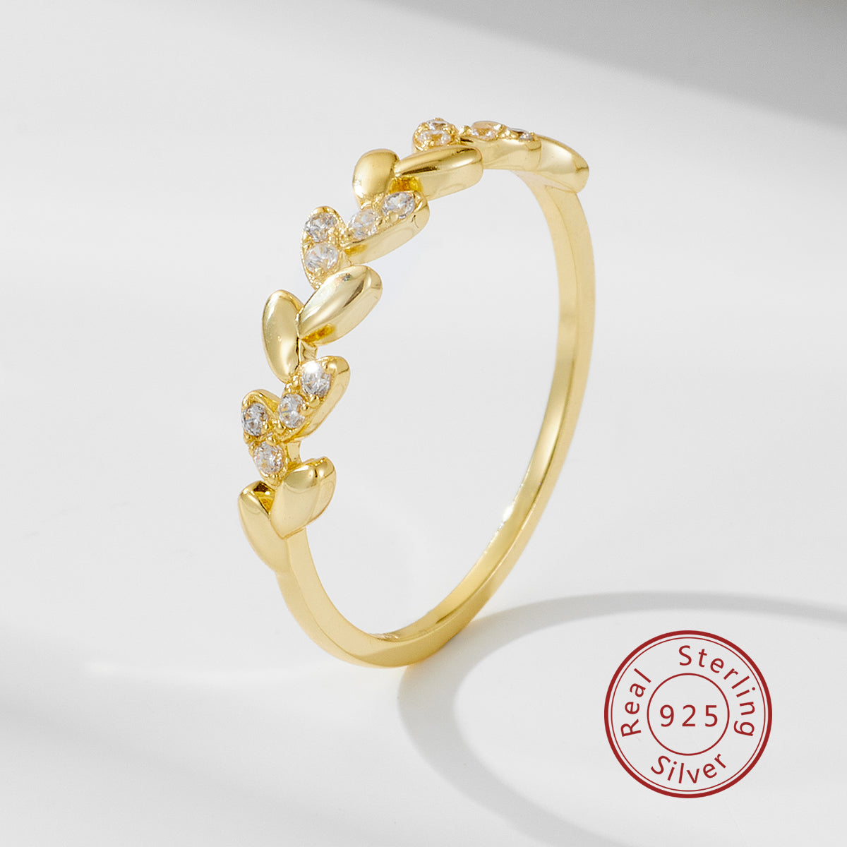 Fashion  Cubic Zircon Ear of Wheat Ring