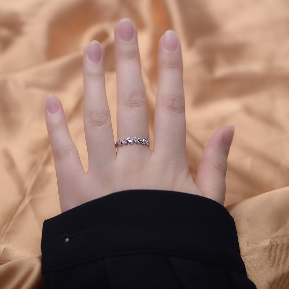 Fashion  Cubic Zircon Ear of Wheat Ring