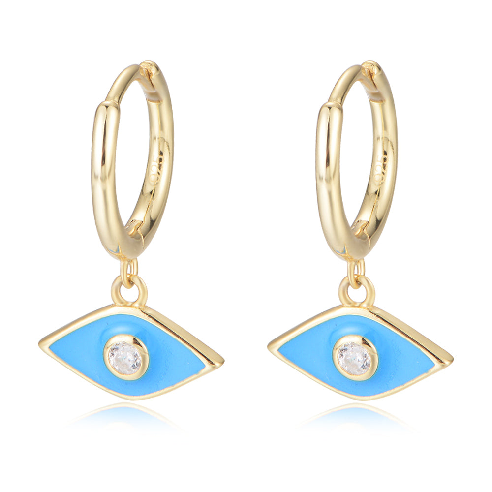 High Quality Jewelry 925 Silver Dainty Enamel Eye Earring