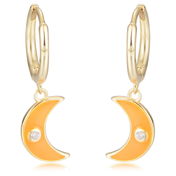 Hypoallergenic Jewelry Moon Enamel Earrings