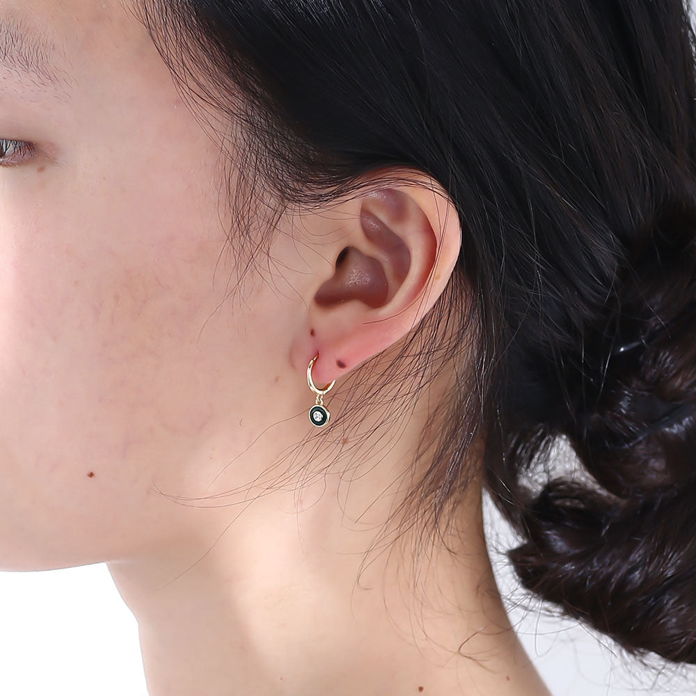 Fashion Charming Zircon Round Enamel Earrings