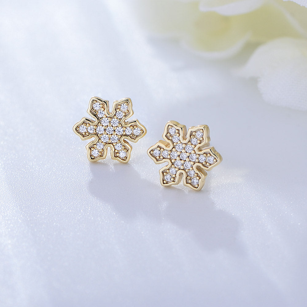 Trendy Women Fine Jewelry Zircon Snowflake Earrings