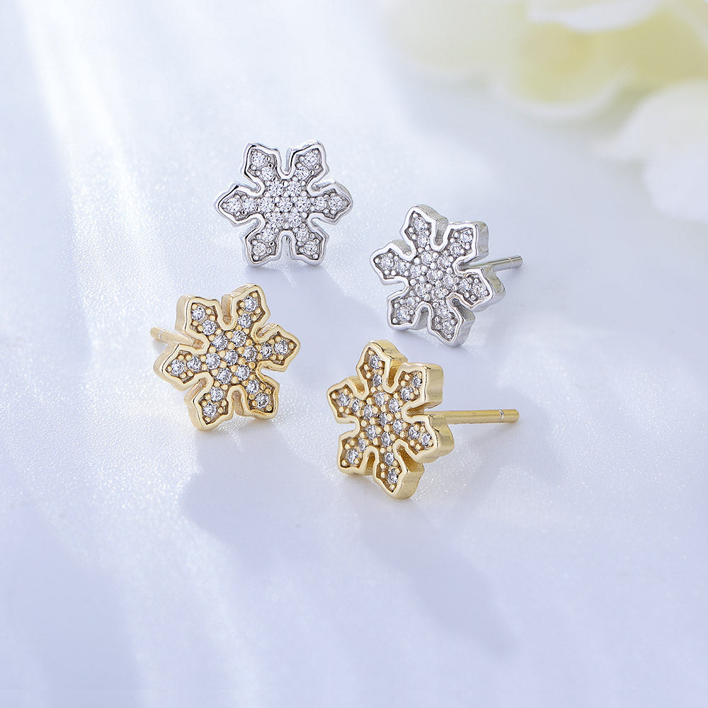 Trendy Women Fine Jewelry Zircon Snowflake Earrings