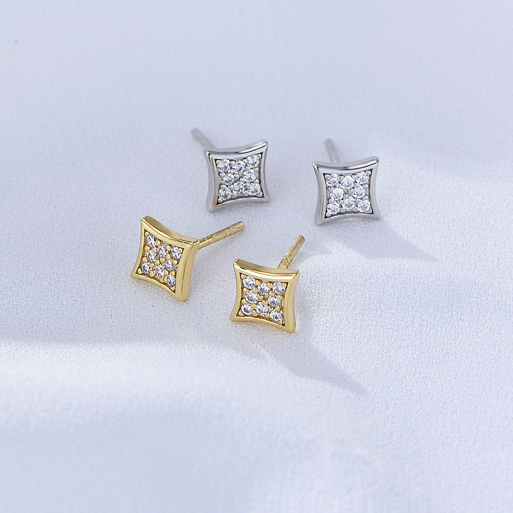 New Popular Diamond Star Pave Zircon Stud Earring