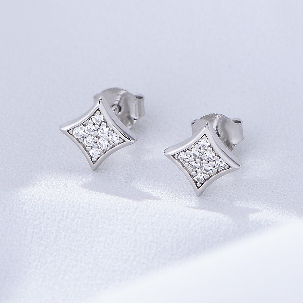 New Popular Diamond Star Pave Zircon Stud Earring