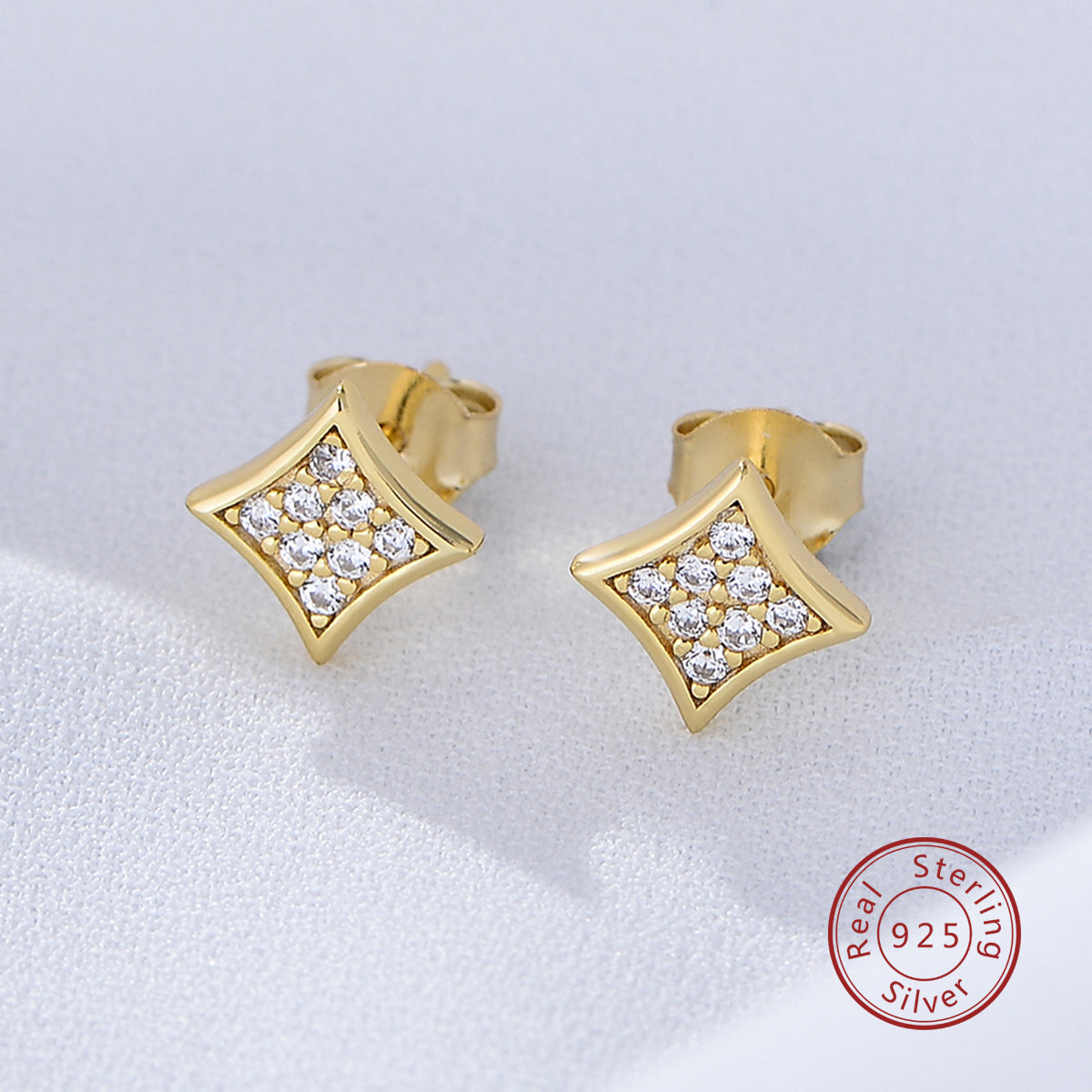 New Popular Diamond Star Pave Zircon Stud Earring