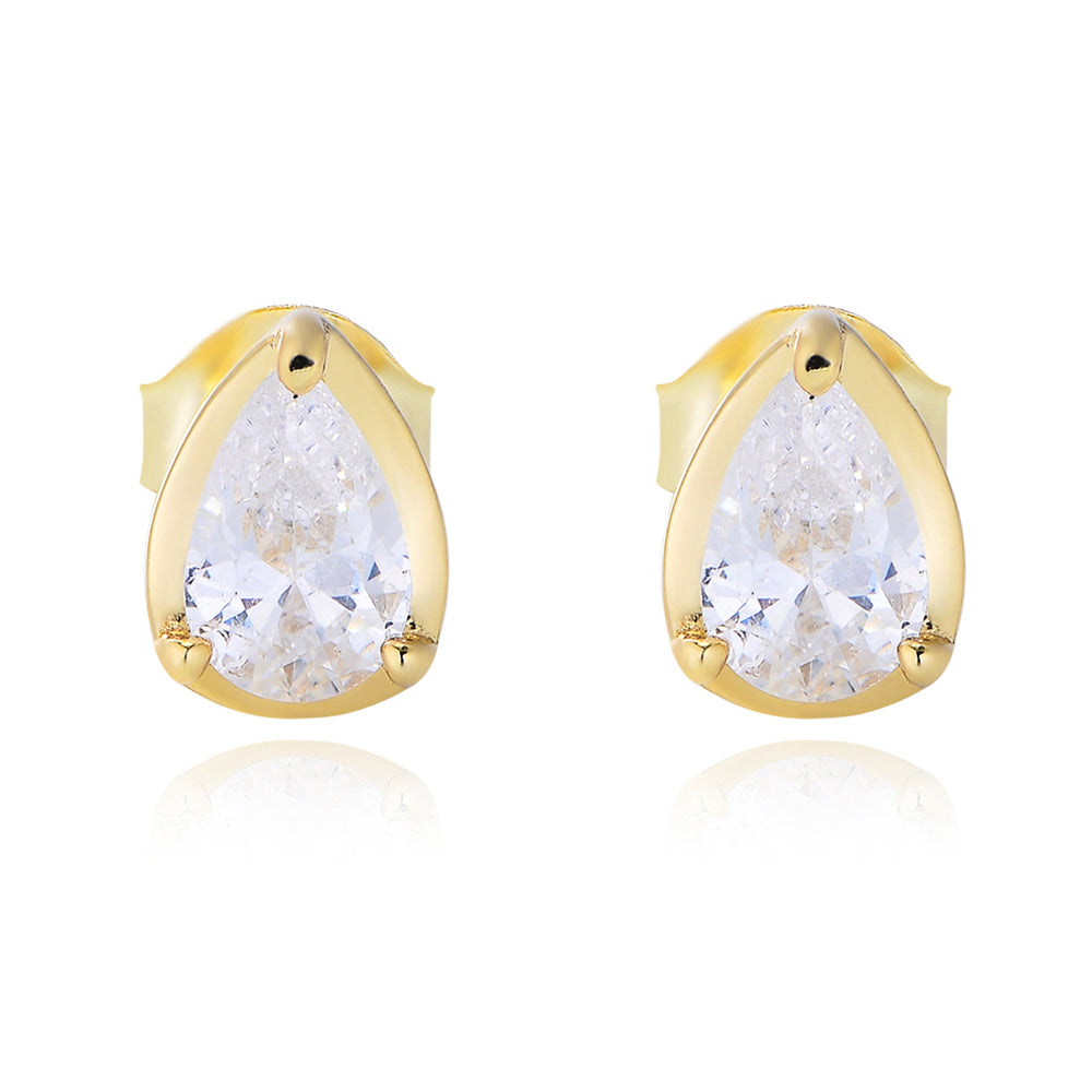 Luxury Water Drop Pear Cut CZ Diamond Earrings for Wedding