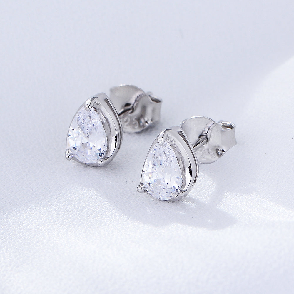 Luxury Water Drop Pear Cut CZ Diamond Earrings for Wedding
