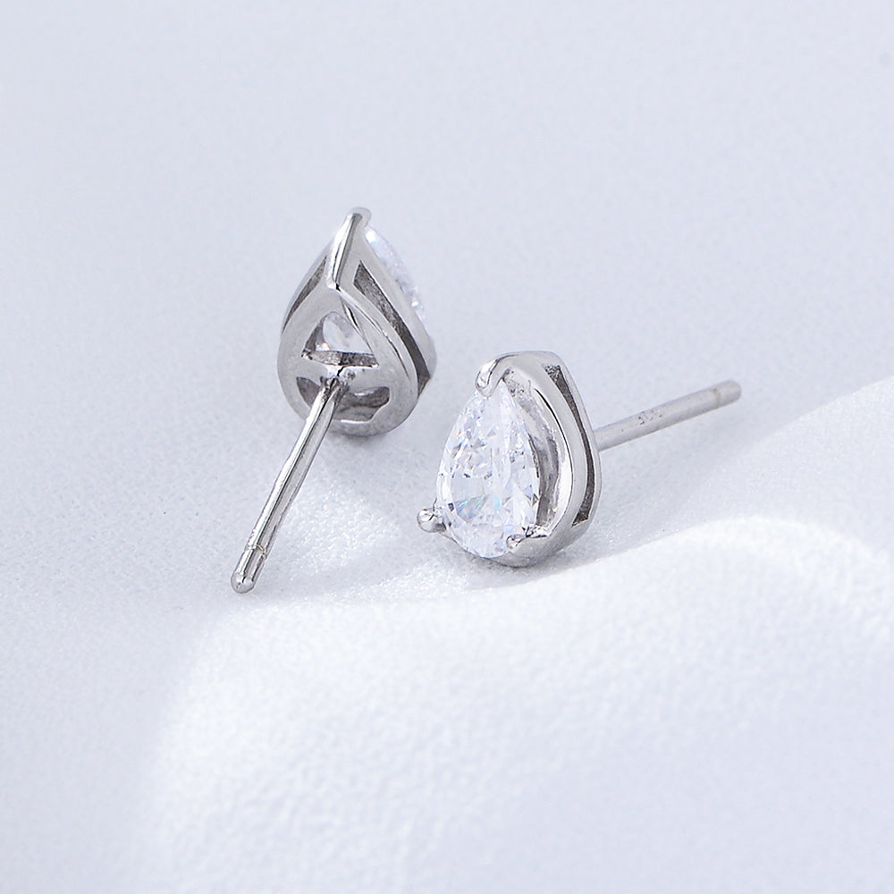 Luxury Water Drop Pear Cut CZ Diamond Earrings for Wedding