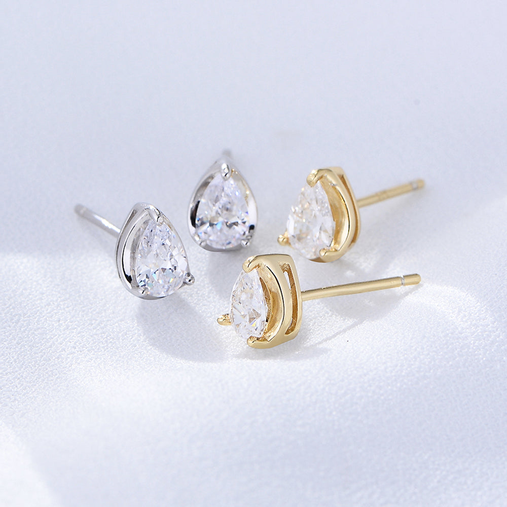 Luxury Water Drop Pear Cut CZ Diamond Earrings for Wedding