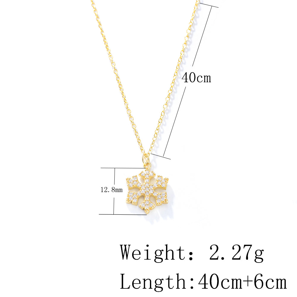 Jewelry  Cubic Zirconia Snowflake Necklace Set