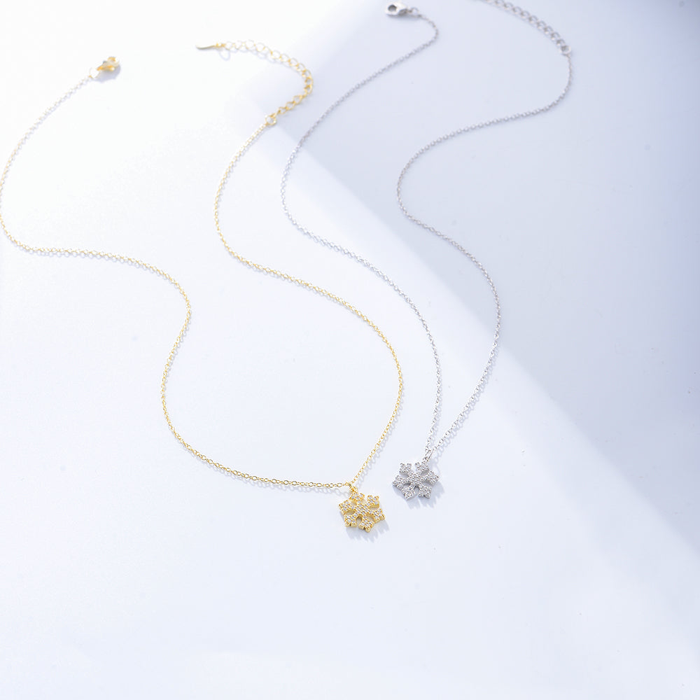 Jewelry  Cubic Zirconia Snowflake Necklace Set