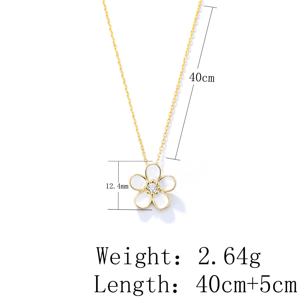 Trendy Jewelry Gold Plated Accessories Enamel Flower Necklace