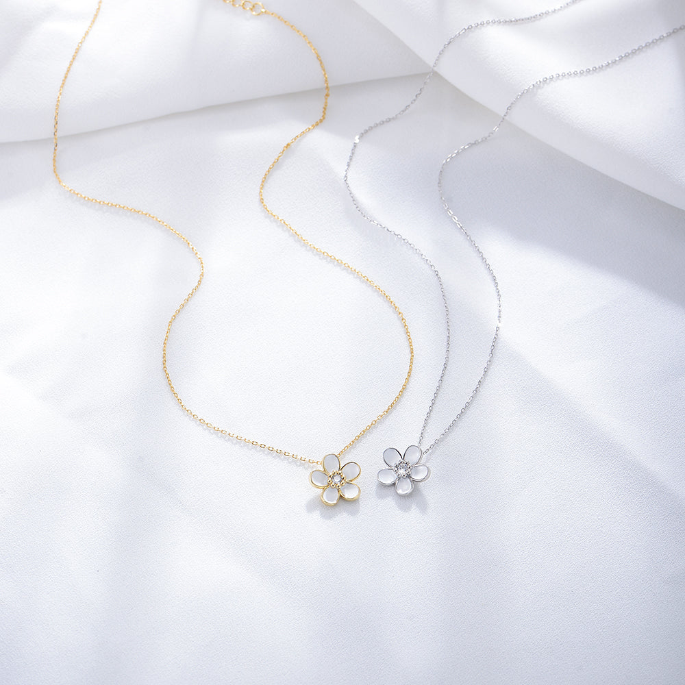 Trendy Jewelry Gold Plated Accessories Enamel Flower Necklace