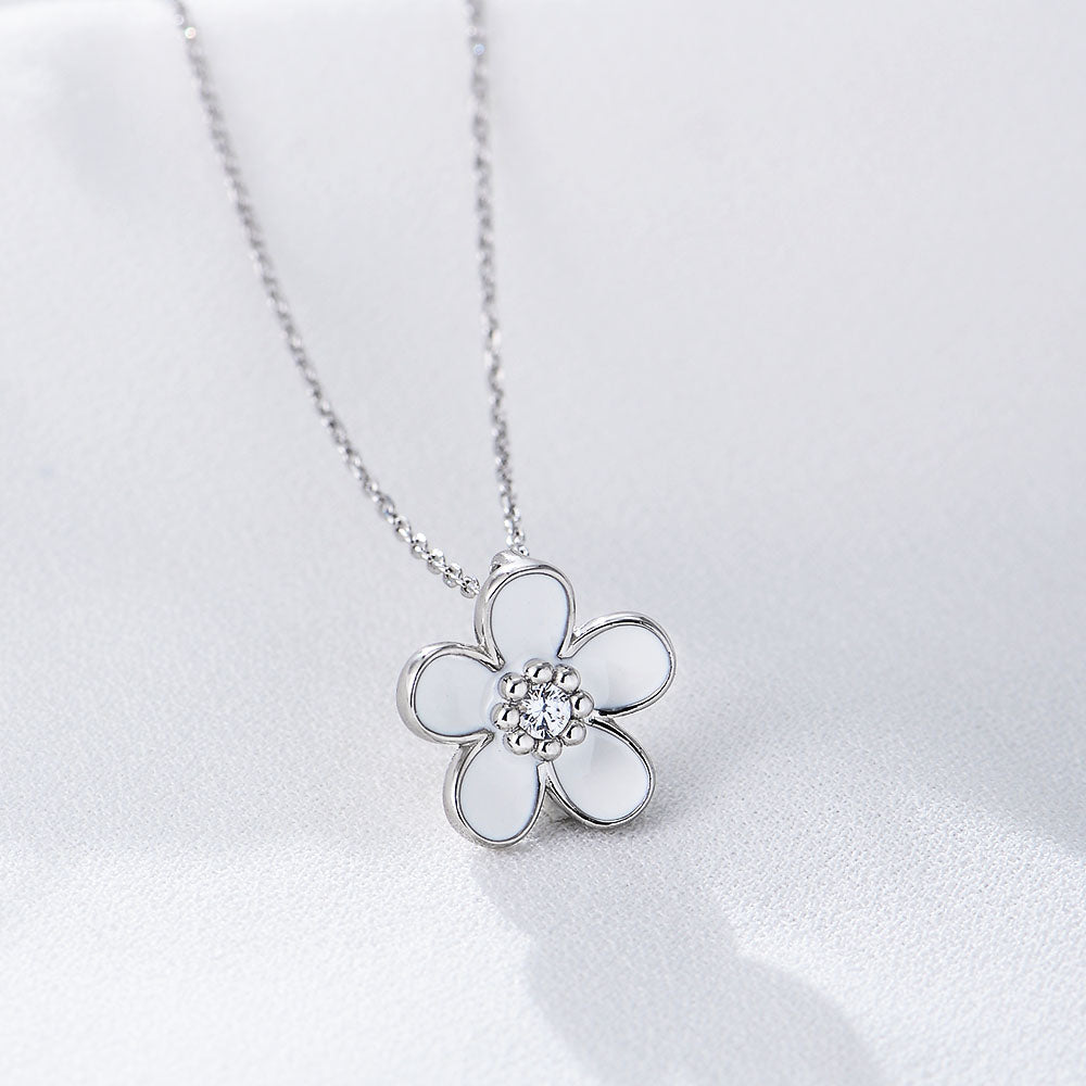 Trendy Jewelry Gold Plated Accessories Enamel Flower Necklace