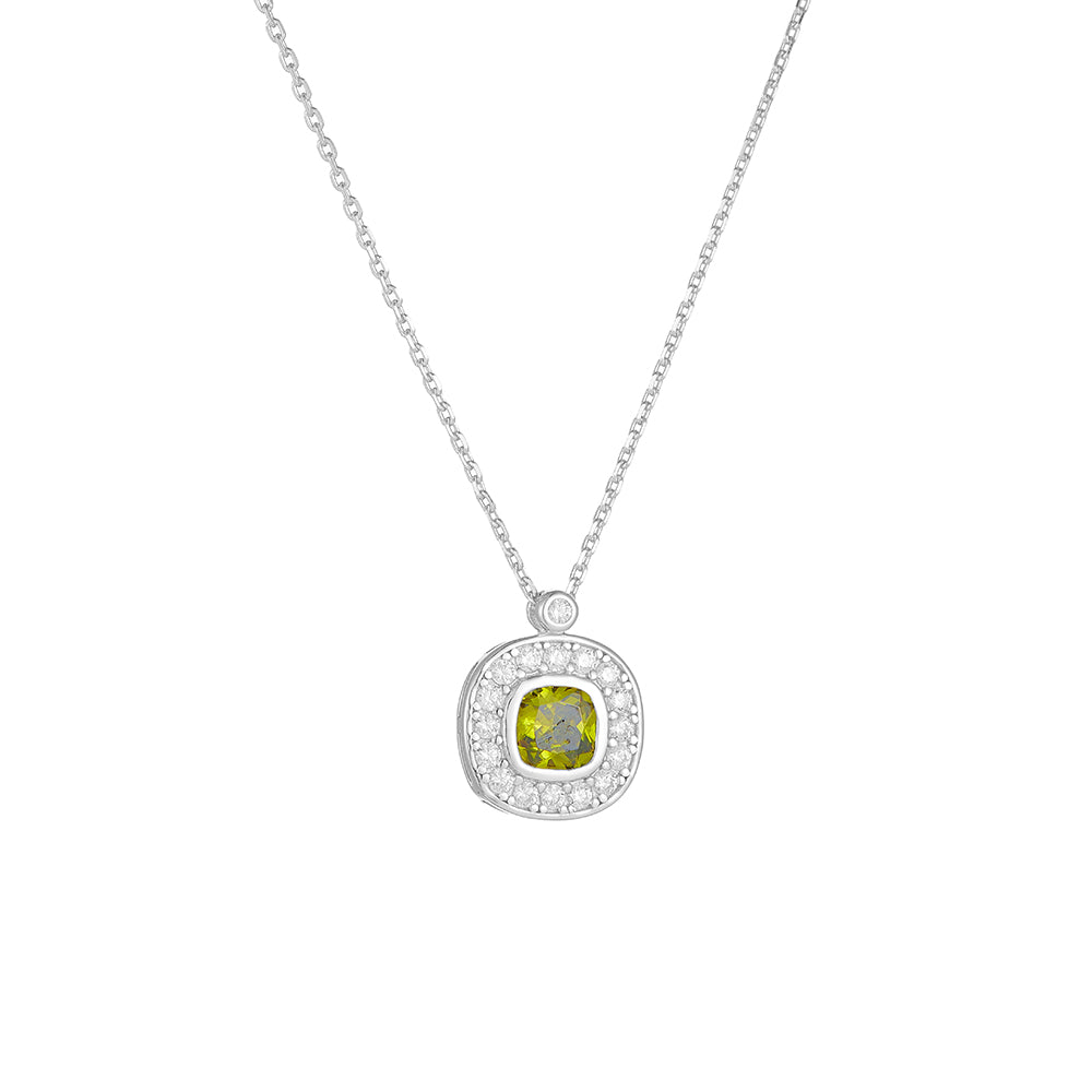 New Trendy Vintage Design  Peridot Olive Stone Zircon Necklace