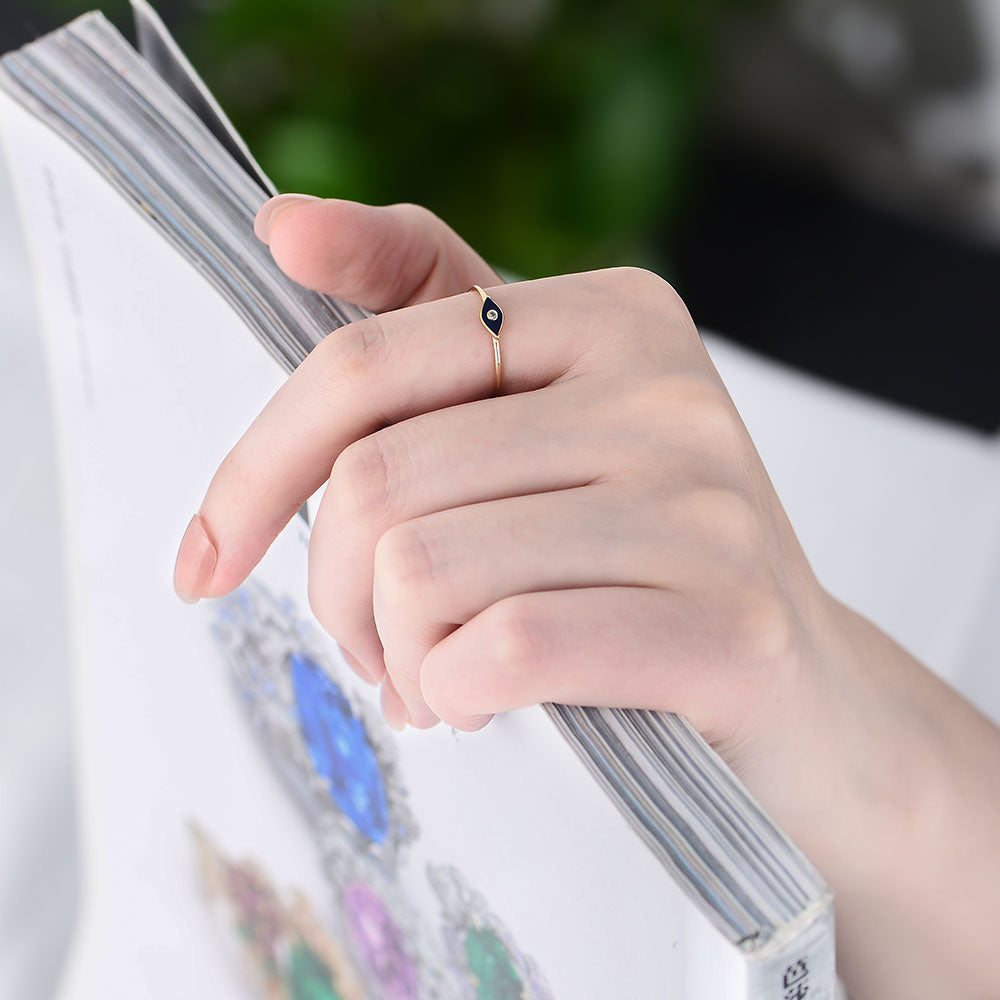 Fashion Dainty Enamel Eye Ring
