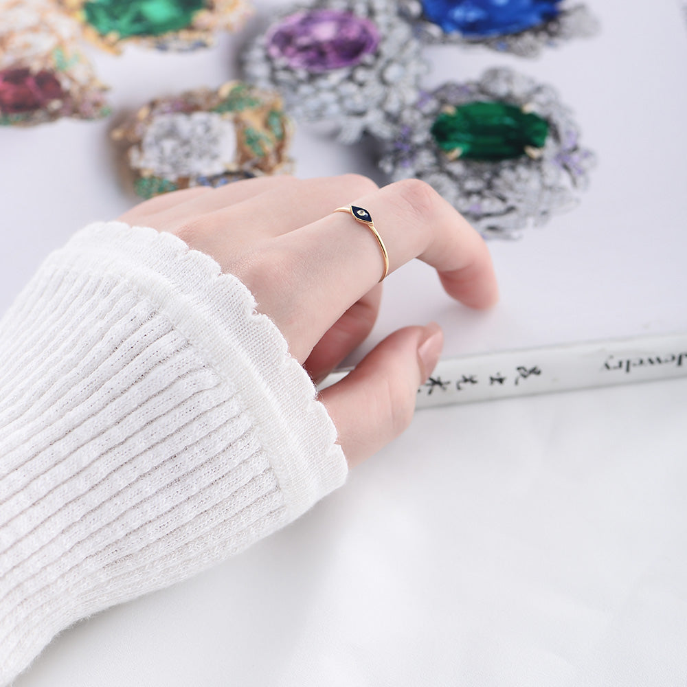 Fashion Dainty Enamel Eye Ring