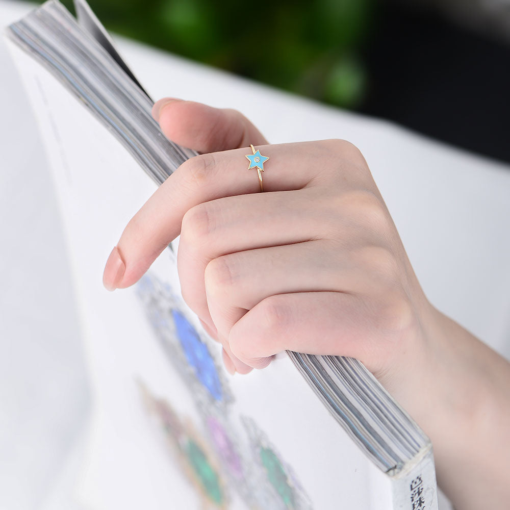 Jewellery Enamel Star Rings