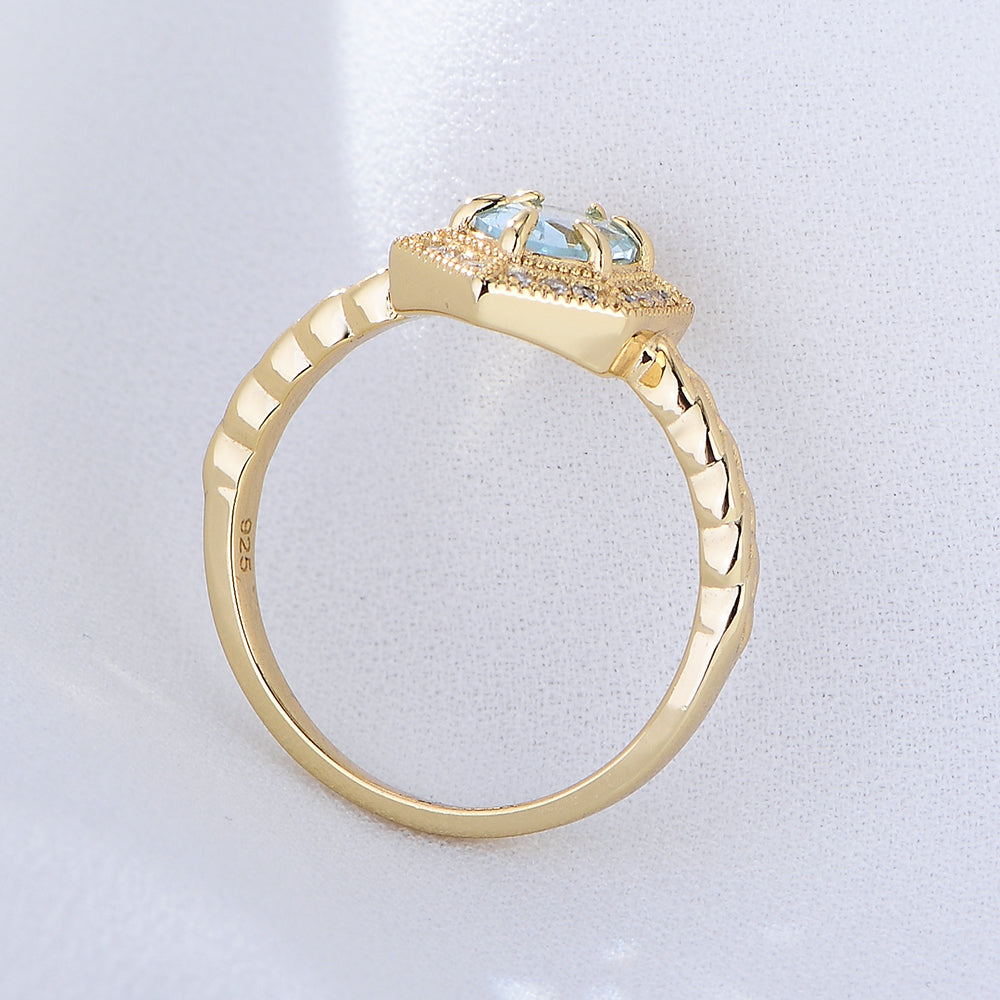 Fine Jewelry Hexagon Blue Topaz Ring