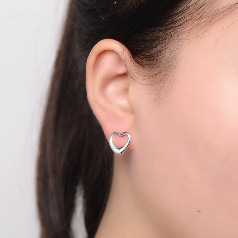 Elegant Stylish Heart Shape Stud Earrings Women