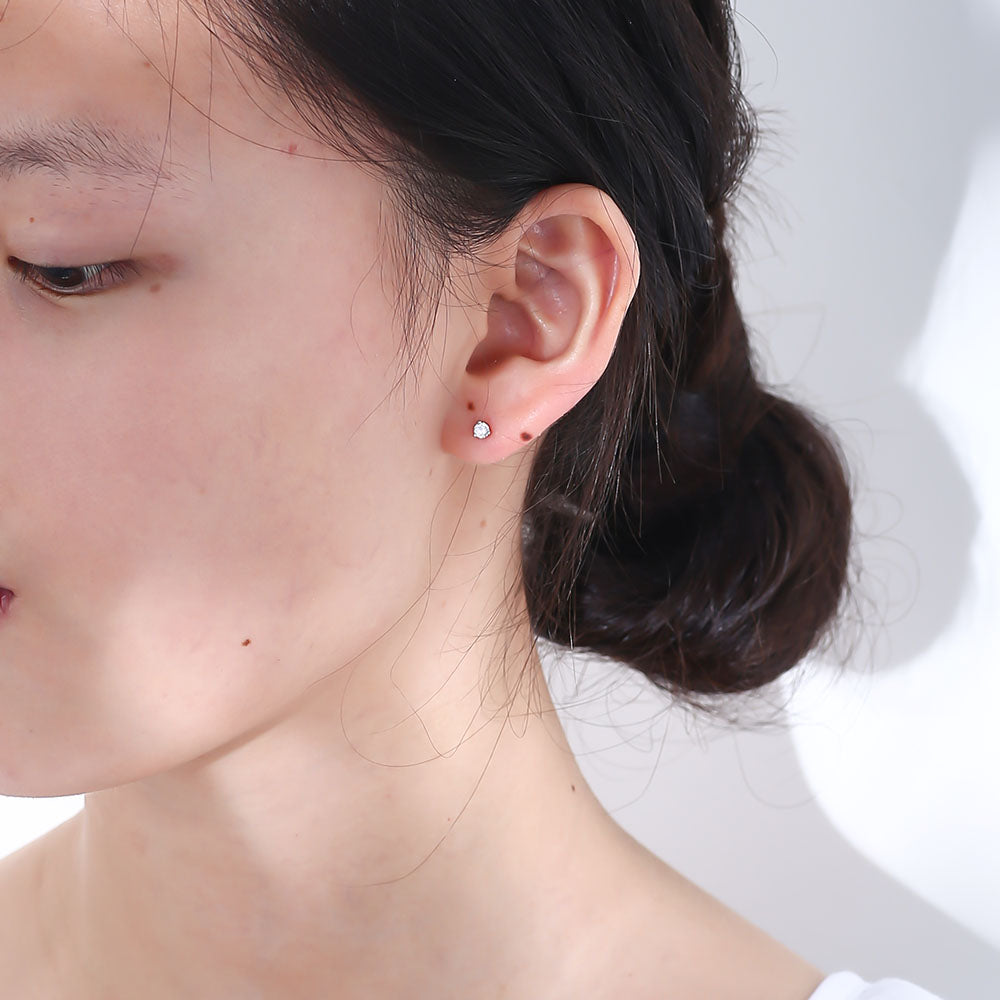 Fashion Jewelry Gold Plated Tiny Zirconia Simple Stud Earrings