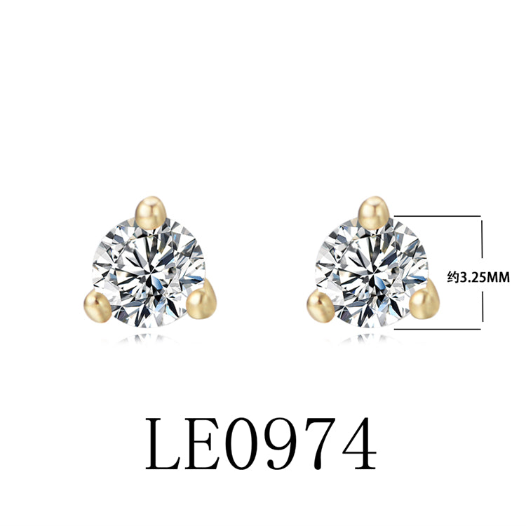 Fashion Jewelry Gold Plated Tiny Zirconia Simple Stud Earrings
