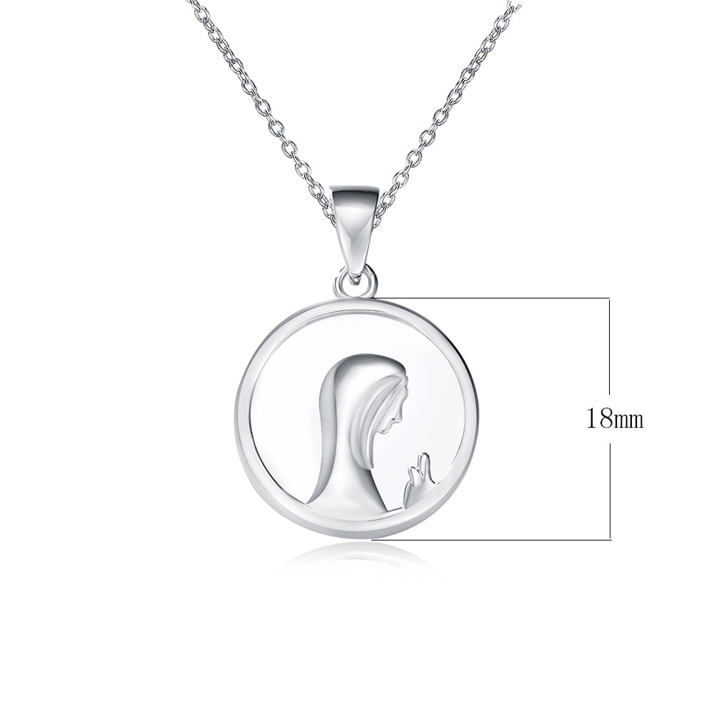 Round Religious Jewelry White Shell Pendant Necklace