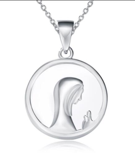 Round Religious Jewelry White Shell Pendant Necklace