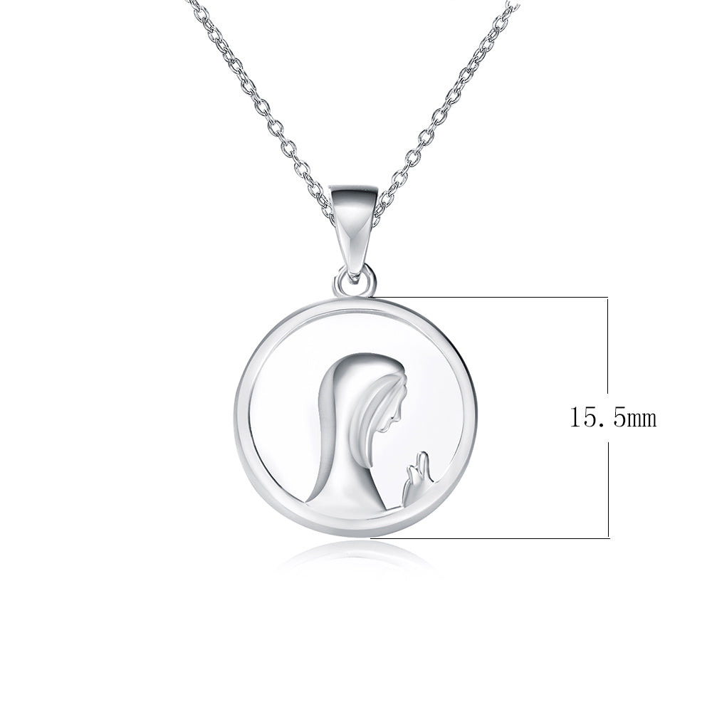 Round Religious Jewelry White Shell Pendant Necklace