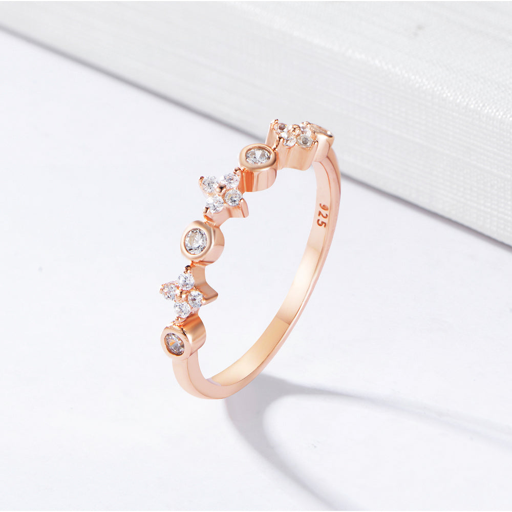 S925 Pure Silver Hypoallergenic Rose Gold Eternity Ring