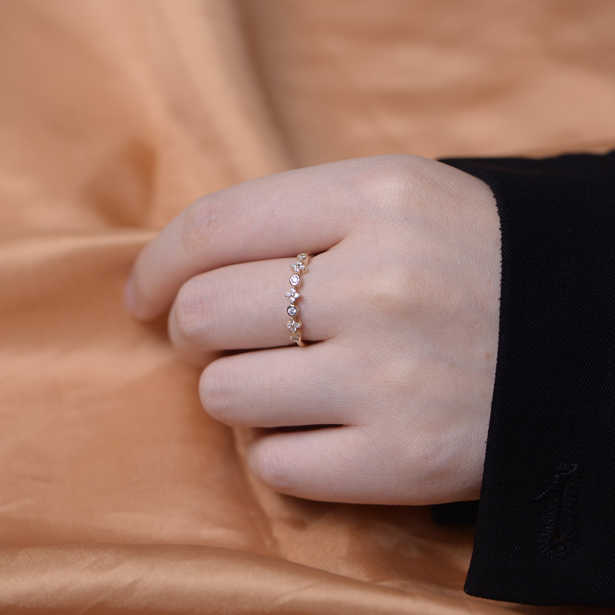 Pure Silver Hypoallergenic Rose Gold Eternity Ring